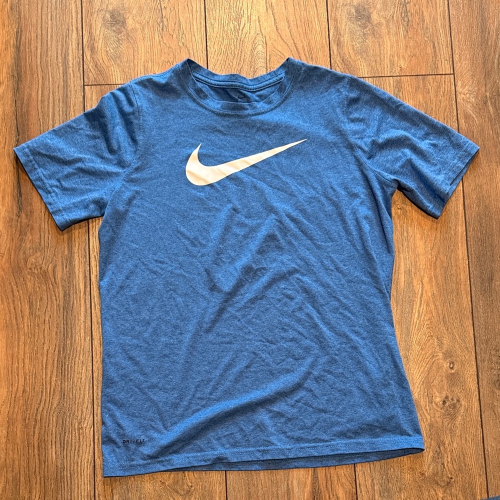 Nike Kids Classic Blue Tee with White Swoosh